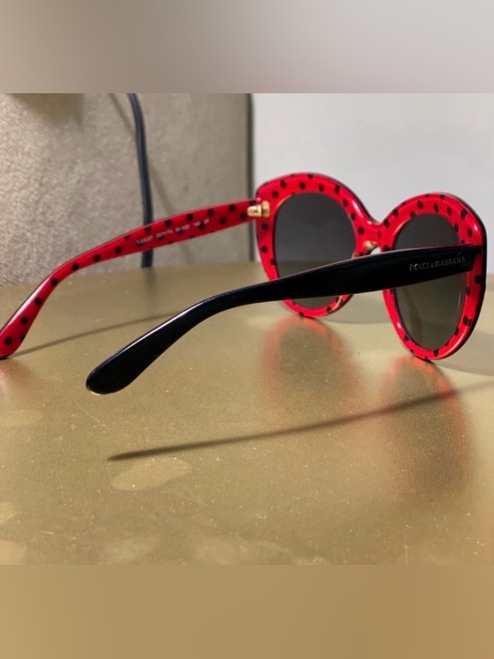Dolce & Gabbana Black Round Gradient Lens Sunglasses